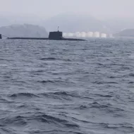Submarino divisado desde el Ariel